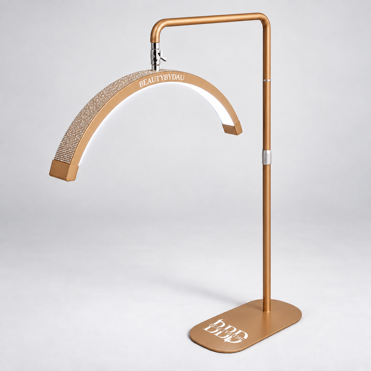 Guld Premium Moonlight-lampe fra BeautyByDau – helbillede skråt fra siden