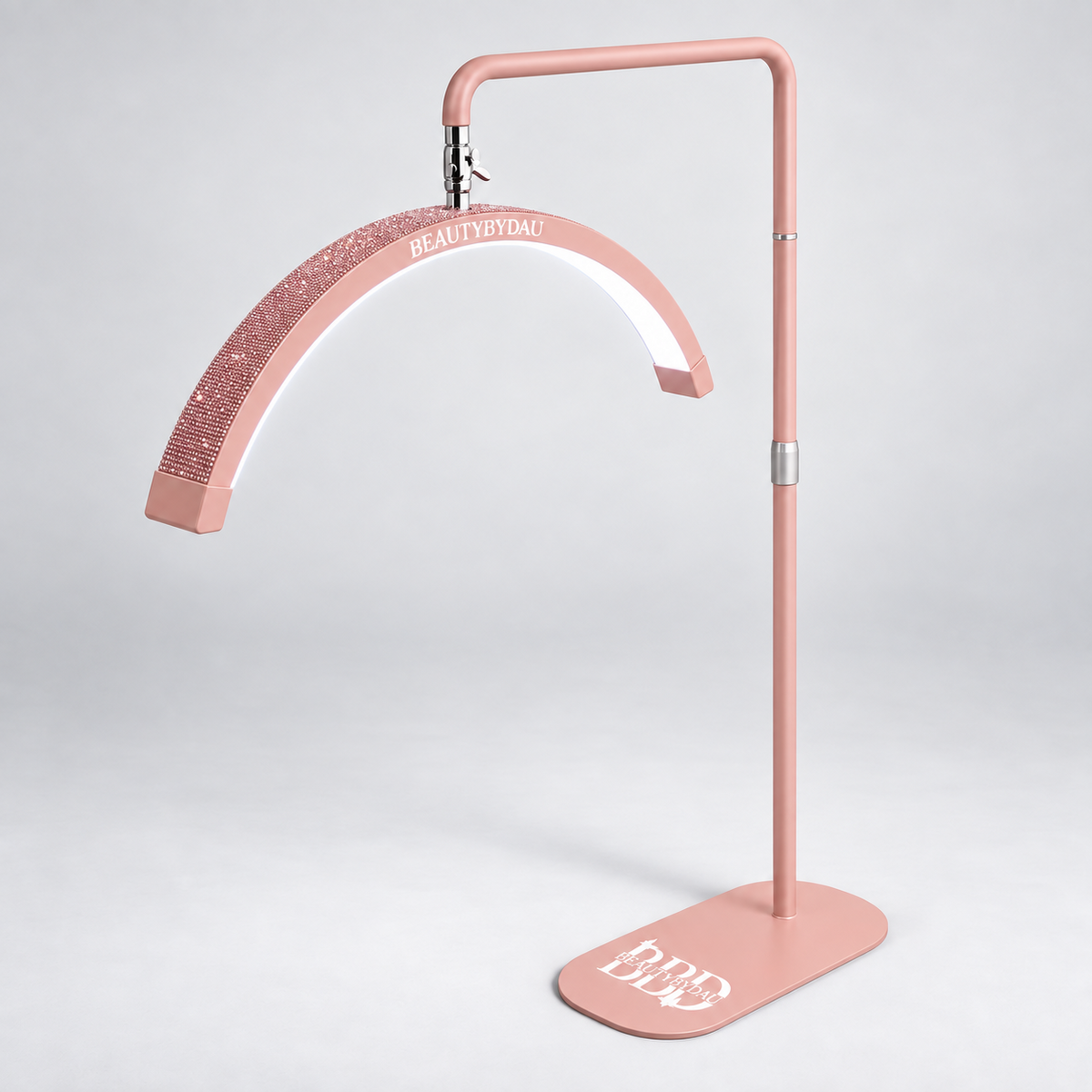 Pink Premium Moonlight-lampe fra BeautyByDau – helbillede skråt fra siden