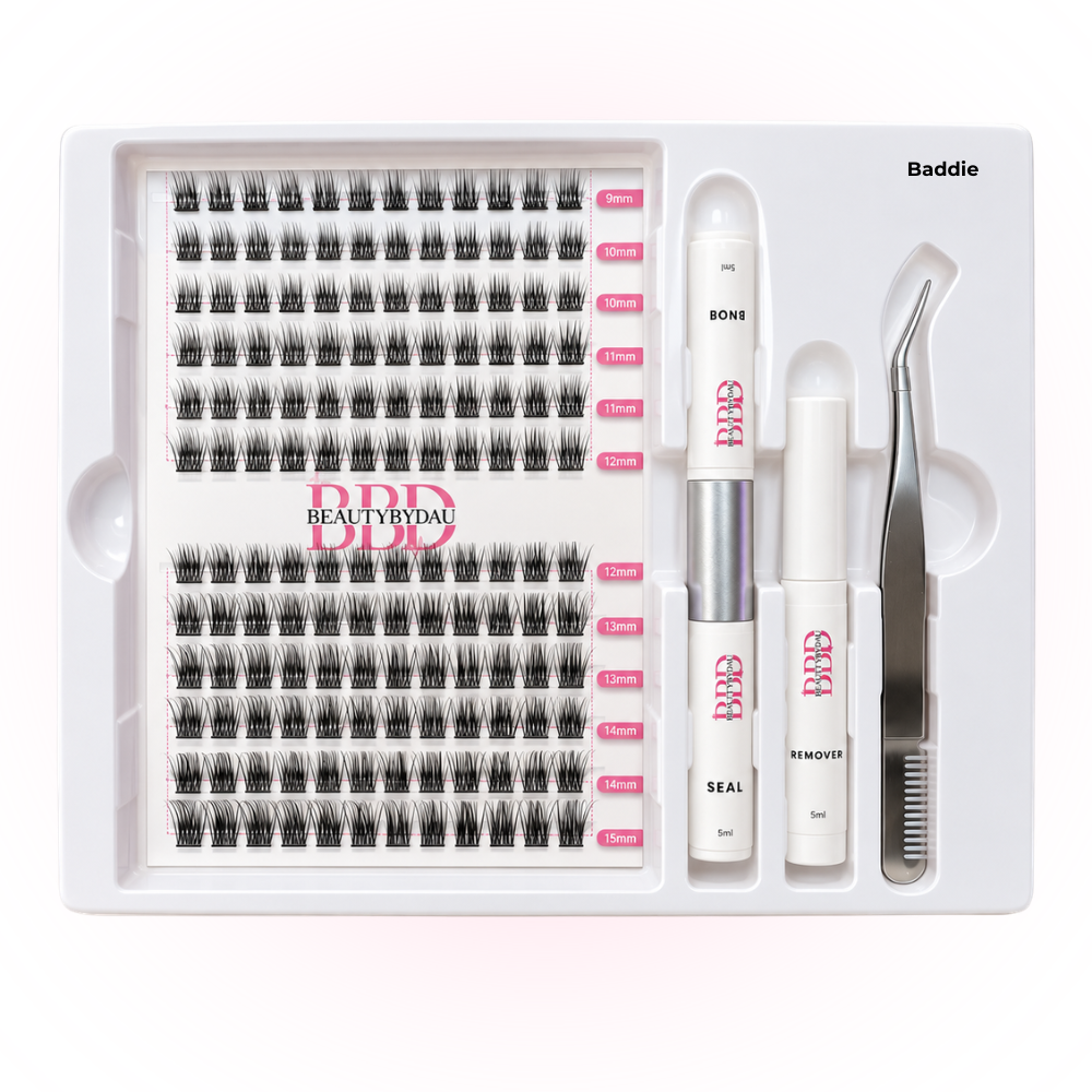 BeautyByDau Cluster Lash Kit Baddie med lashes, Bond & Seal, Remover og applicator