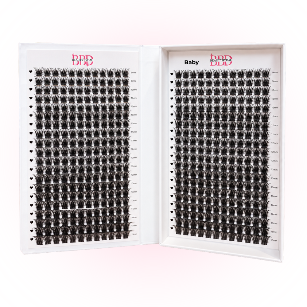 BeautyByDau Cluster Lashes Baby i mixlængder 9–15 mm