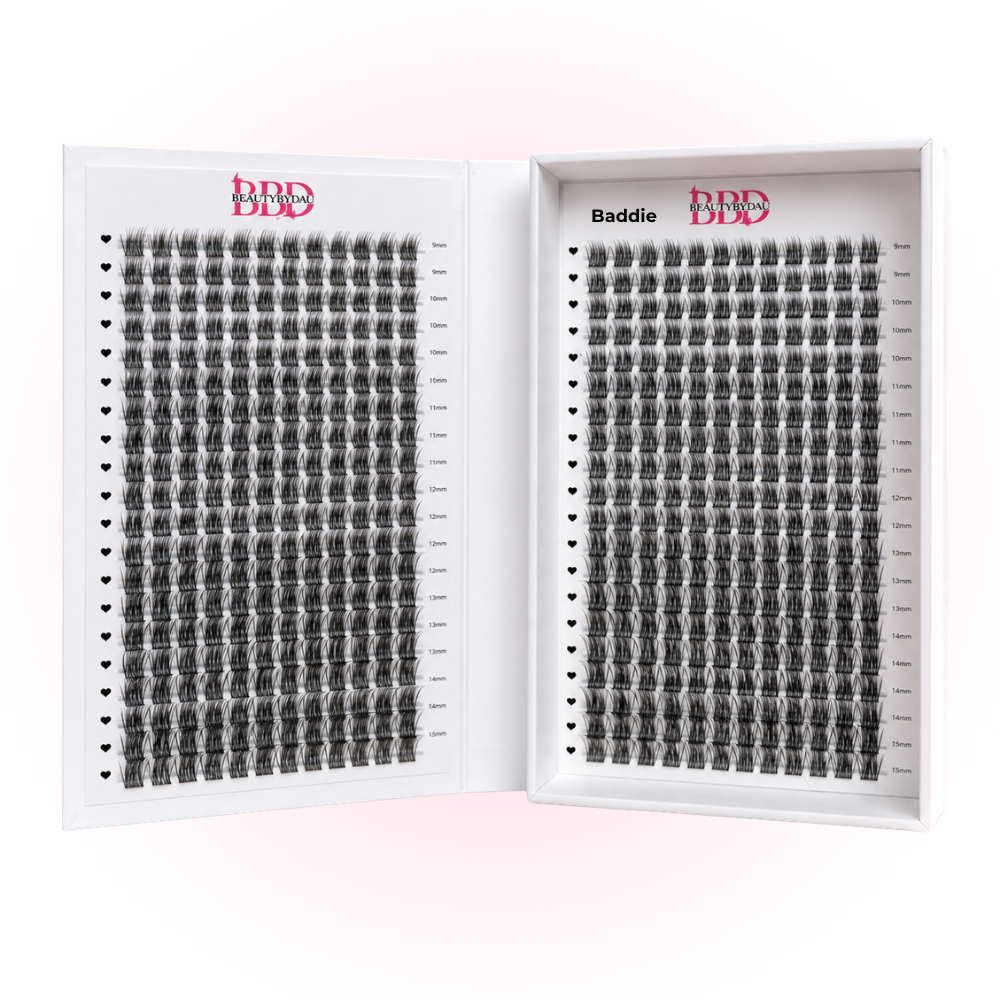 BeautyByDau Cluster Lashes Baddie i mixlængder 9–15 mm