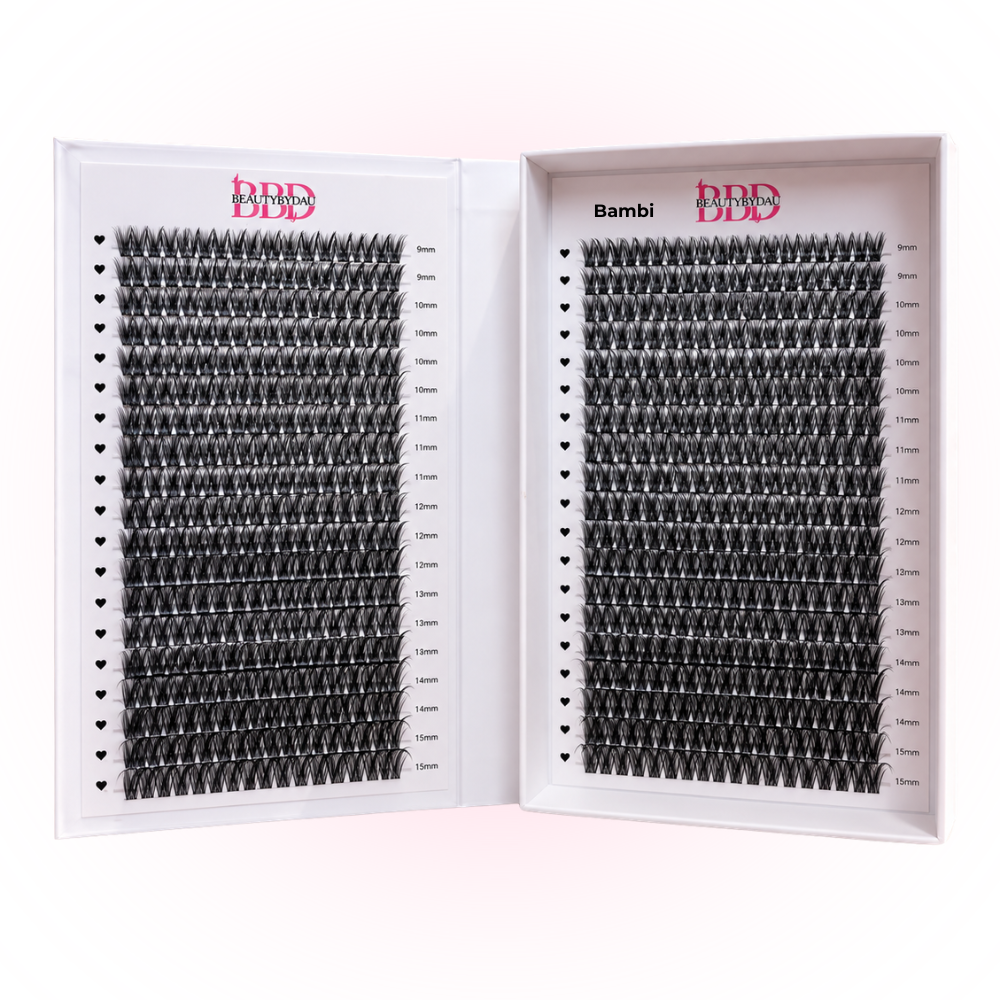 BeautyByDau Cluster Lashes Bambi i mixlængder 9–15 mm