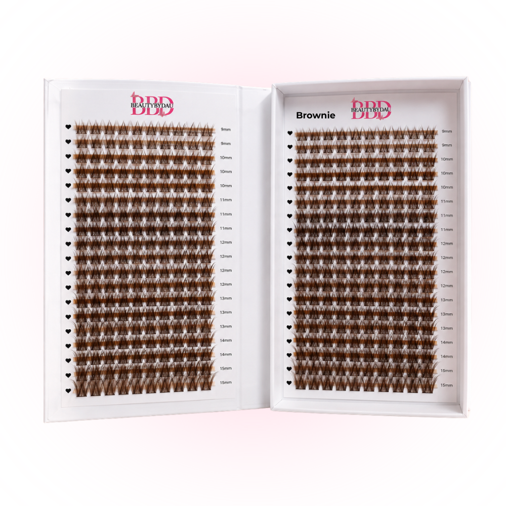 BeautyByDau Cluster Lashes Brownie i mixlængder 9–15 mm